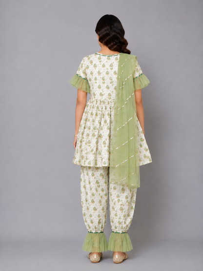 Eid Printed Kurta set with Attached Dupatta