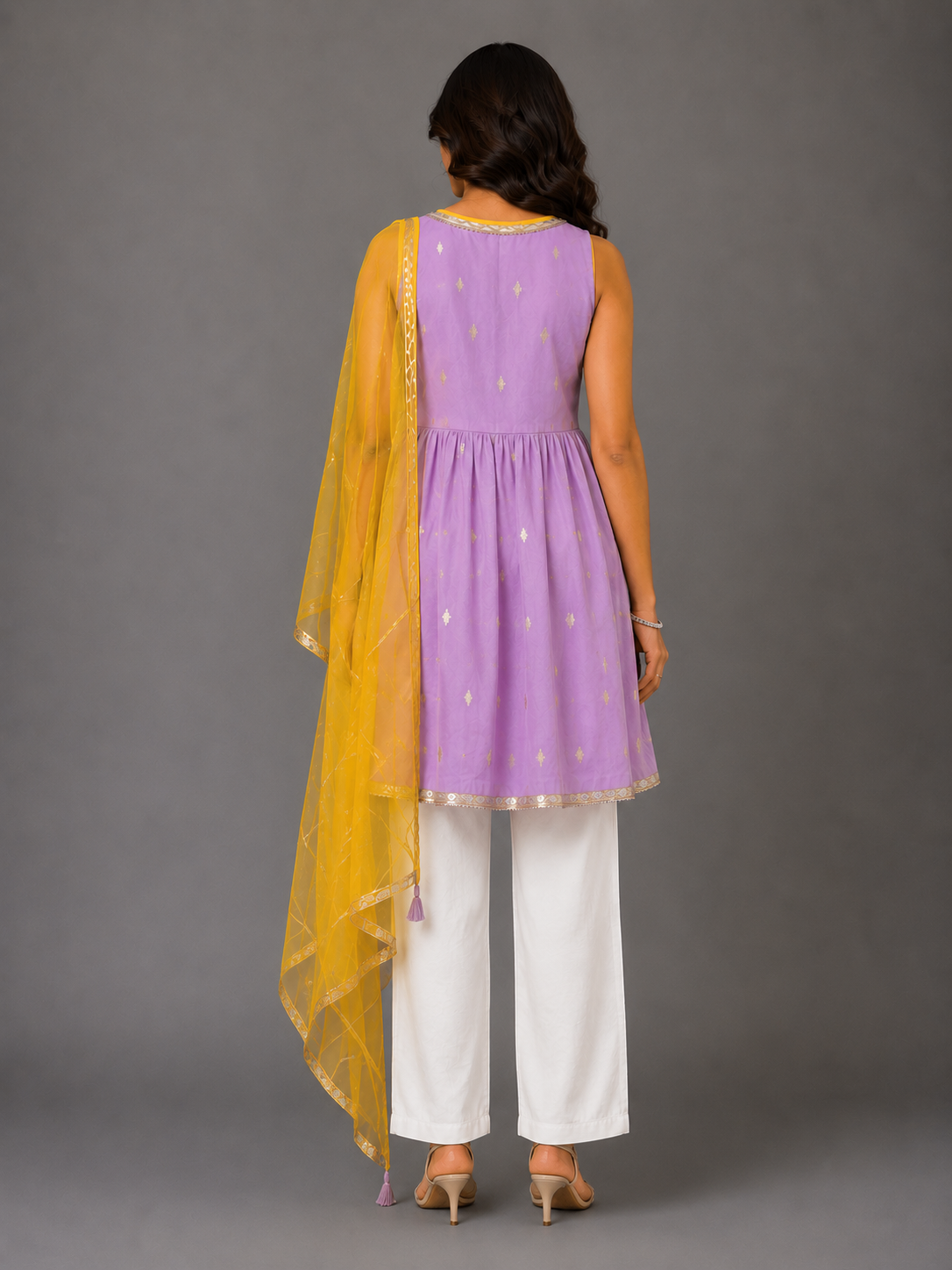 Purple Anchor Thread Kurta Set