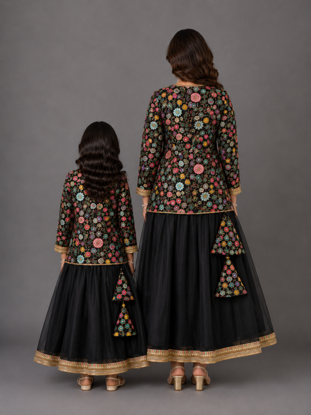 Black Embrodiery Lehnga set
