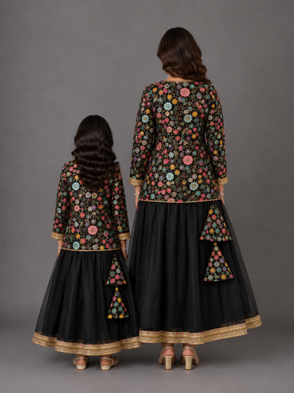 Black Embrodiery Lehnga set