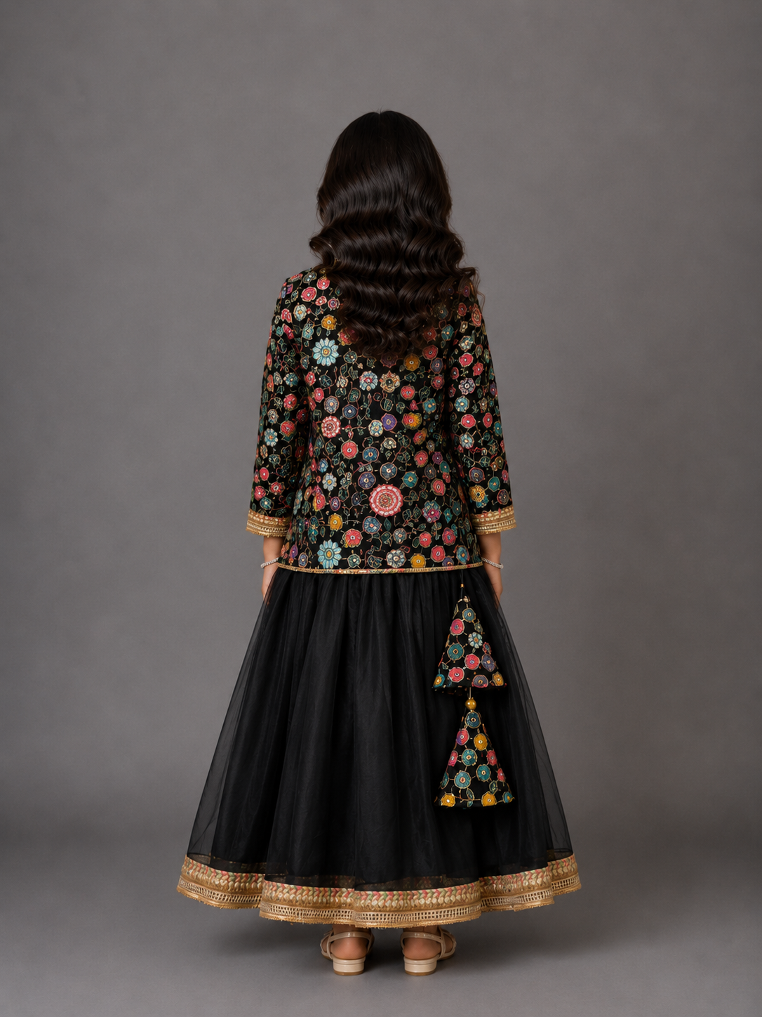 Black Embrodiery Lehnga set
