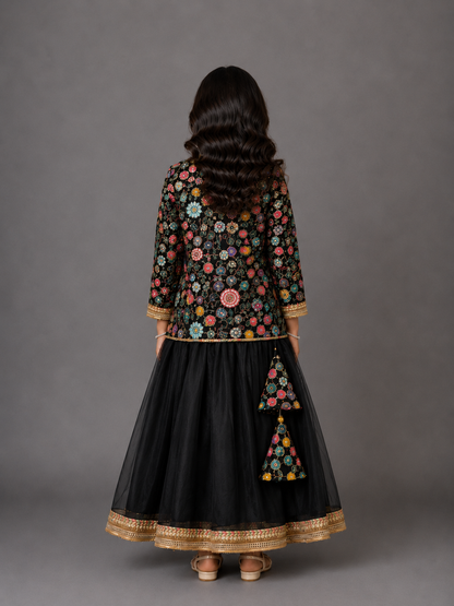 Black Embrodiery Lehnga set