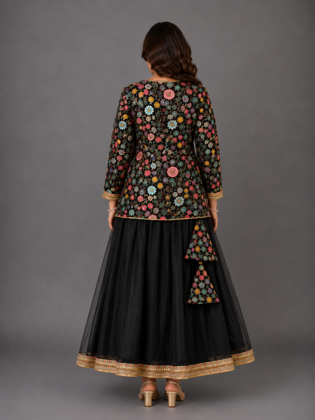 Black Embrodiery Lehnga set