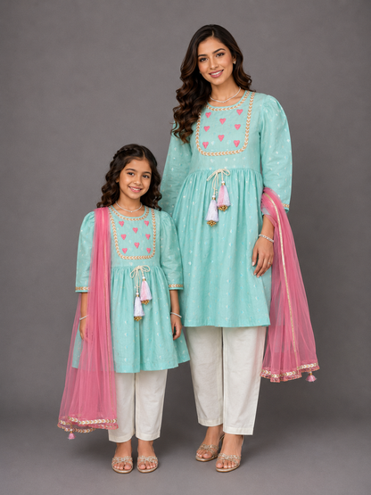 Blue Anchor Thread Kurta set
