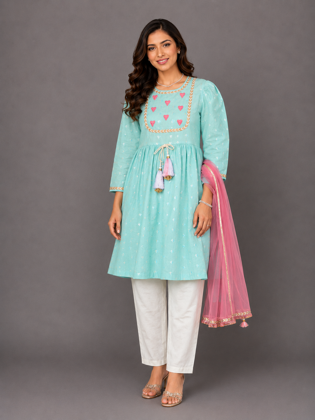 Blue Anchor Thread Kurta set