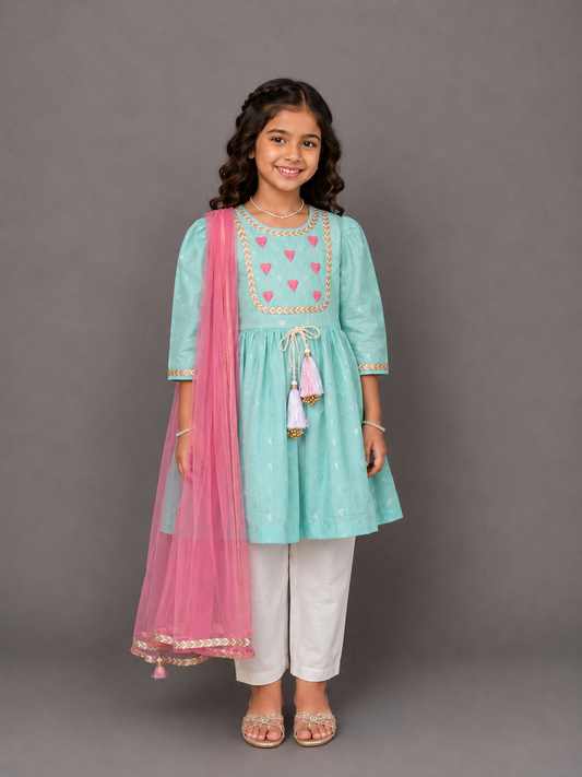 Blue Anchor Thread Kurta set