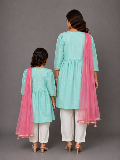 Blue Anchor Thread Kurta set