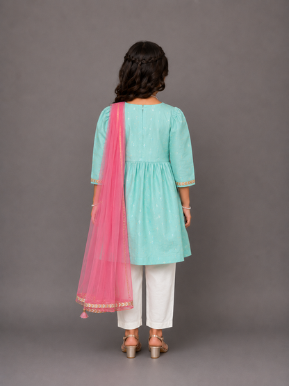 Blue Anchor Thread Kurta set