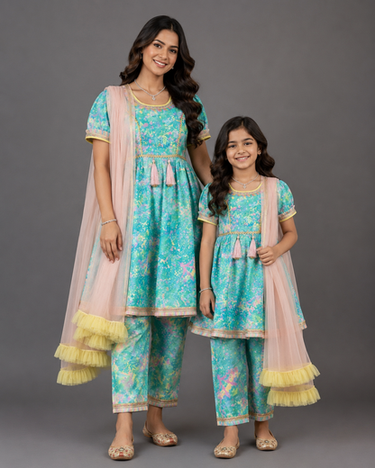 Blue Holi Print kurta set