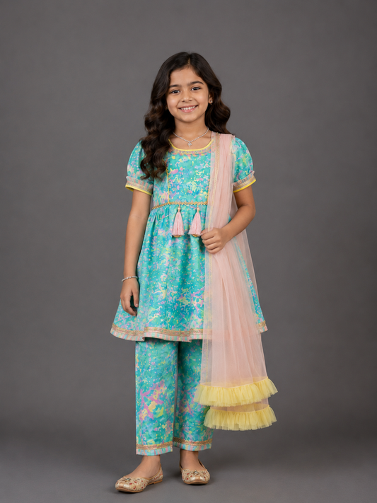 Blue Holi Print kurta set