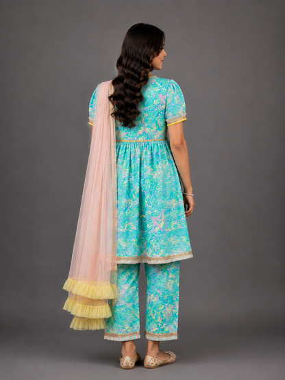 Blue Holi Print kurta set