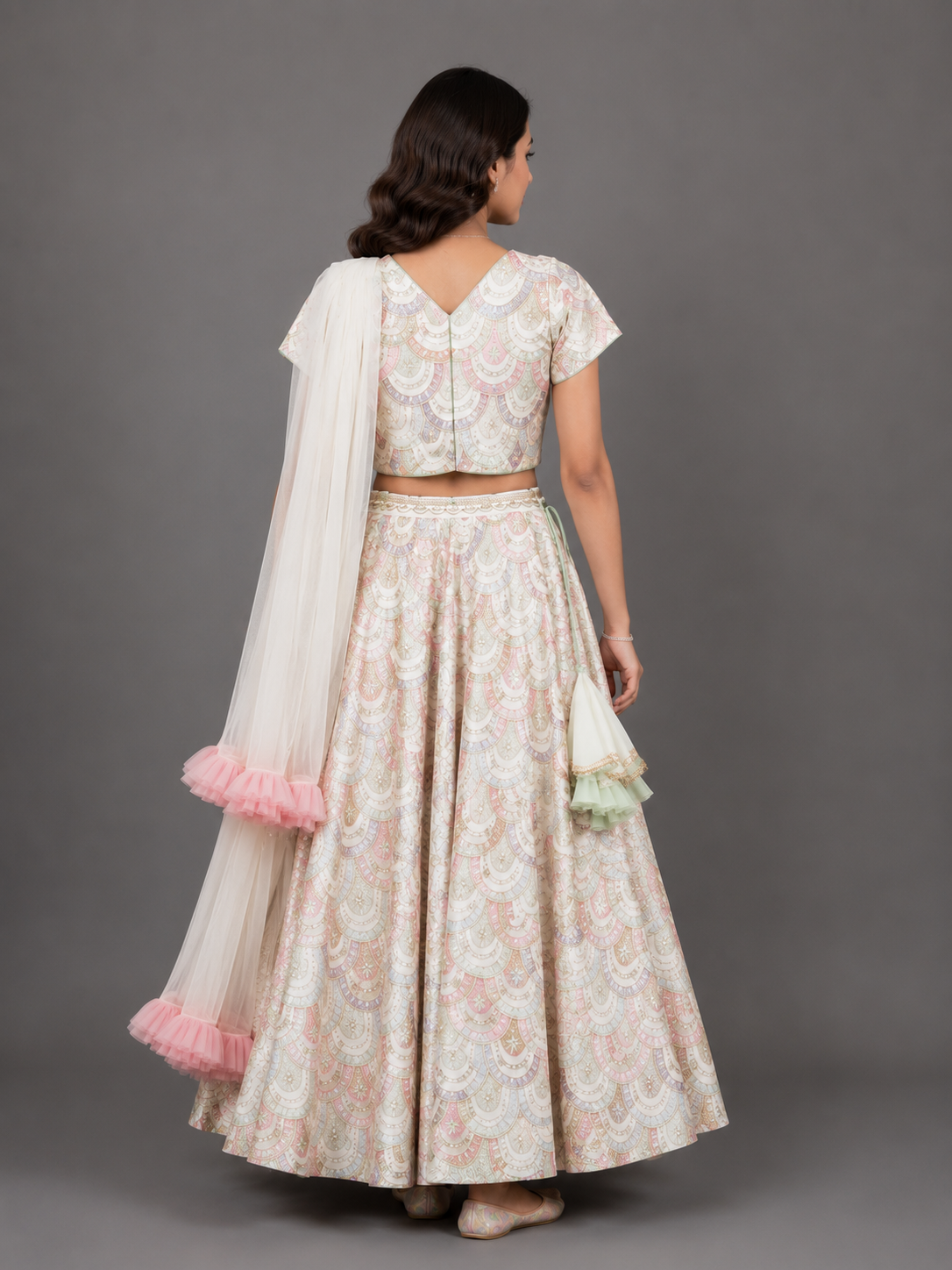 White Embroidery Lehenga  Set