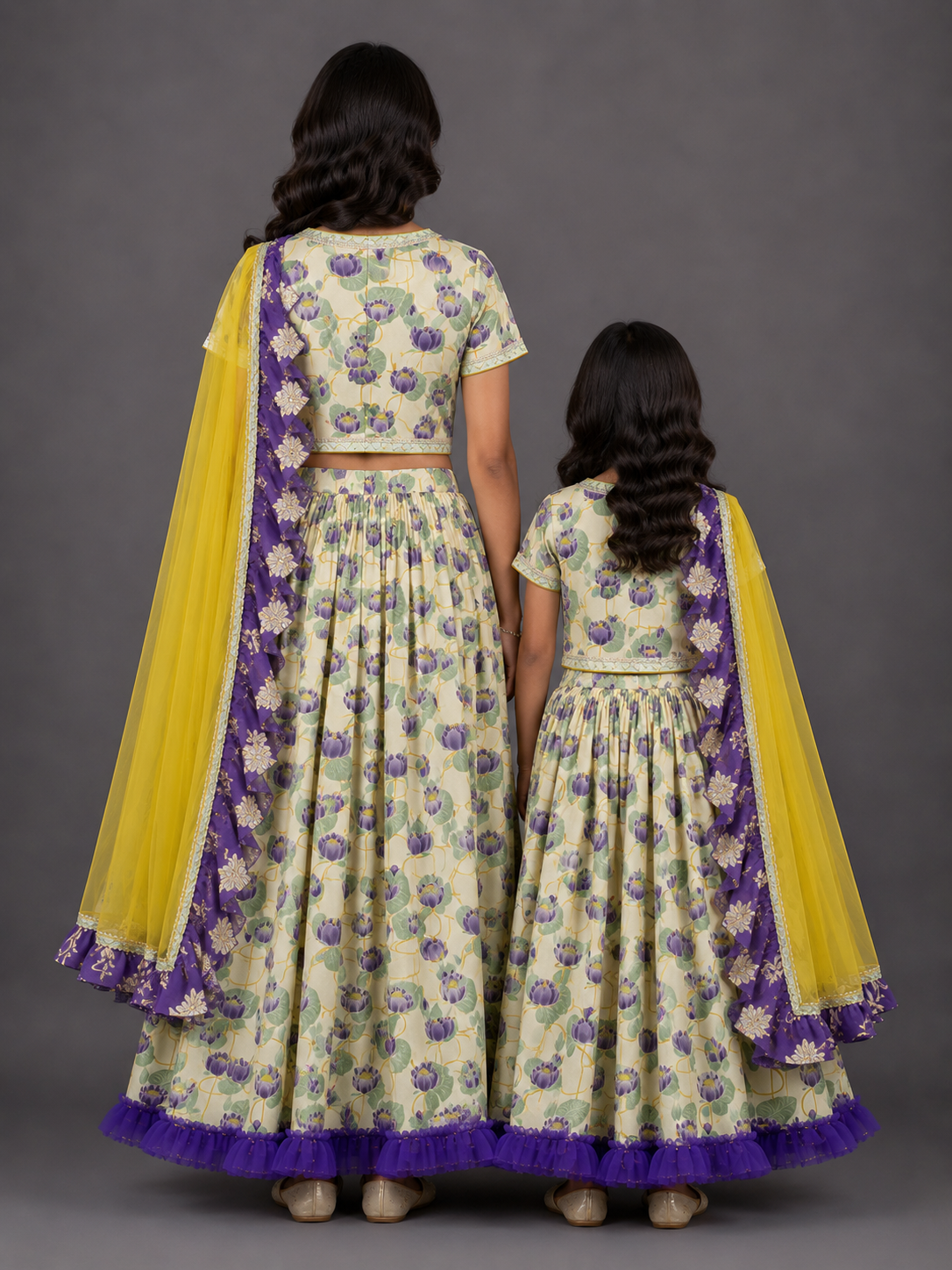 Gold Lotus Print lehenga