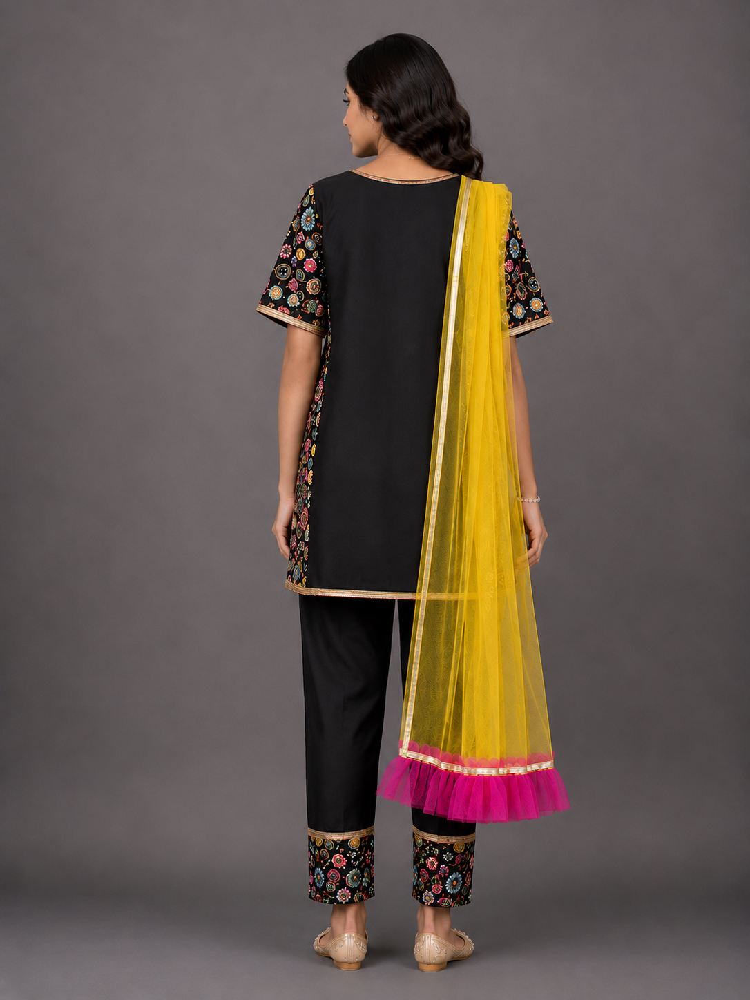 Black Embroidery Kurta Set