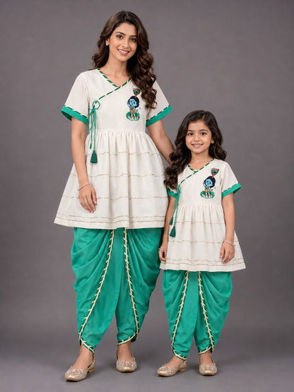 Krishna Embroidered Kurta Dhoti