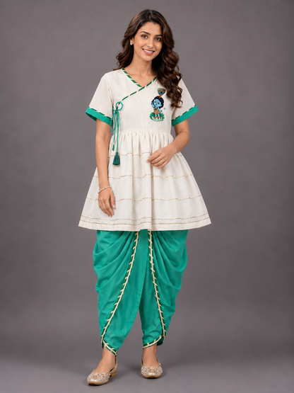 Krishna Embroidered Kurta Dhoti
