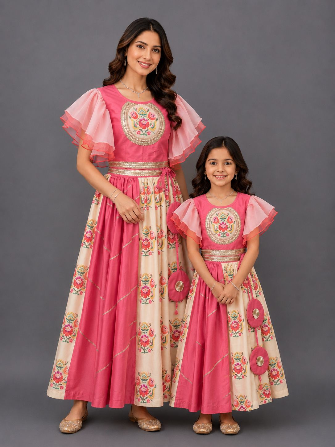 Coral Big Boota Blouse Lehnga  Set