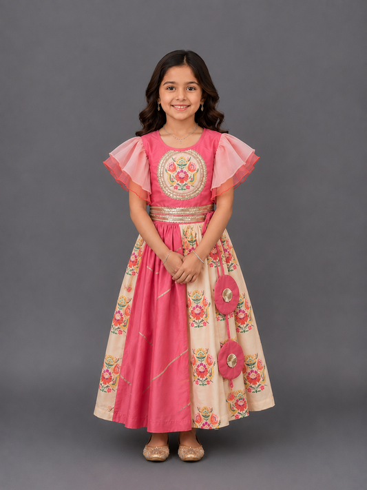 Coral Big Boota Blouse Lehnga  Set
