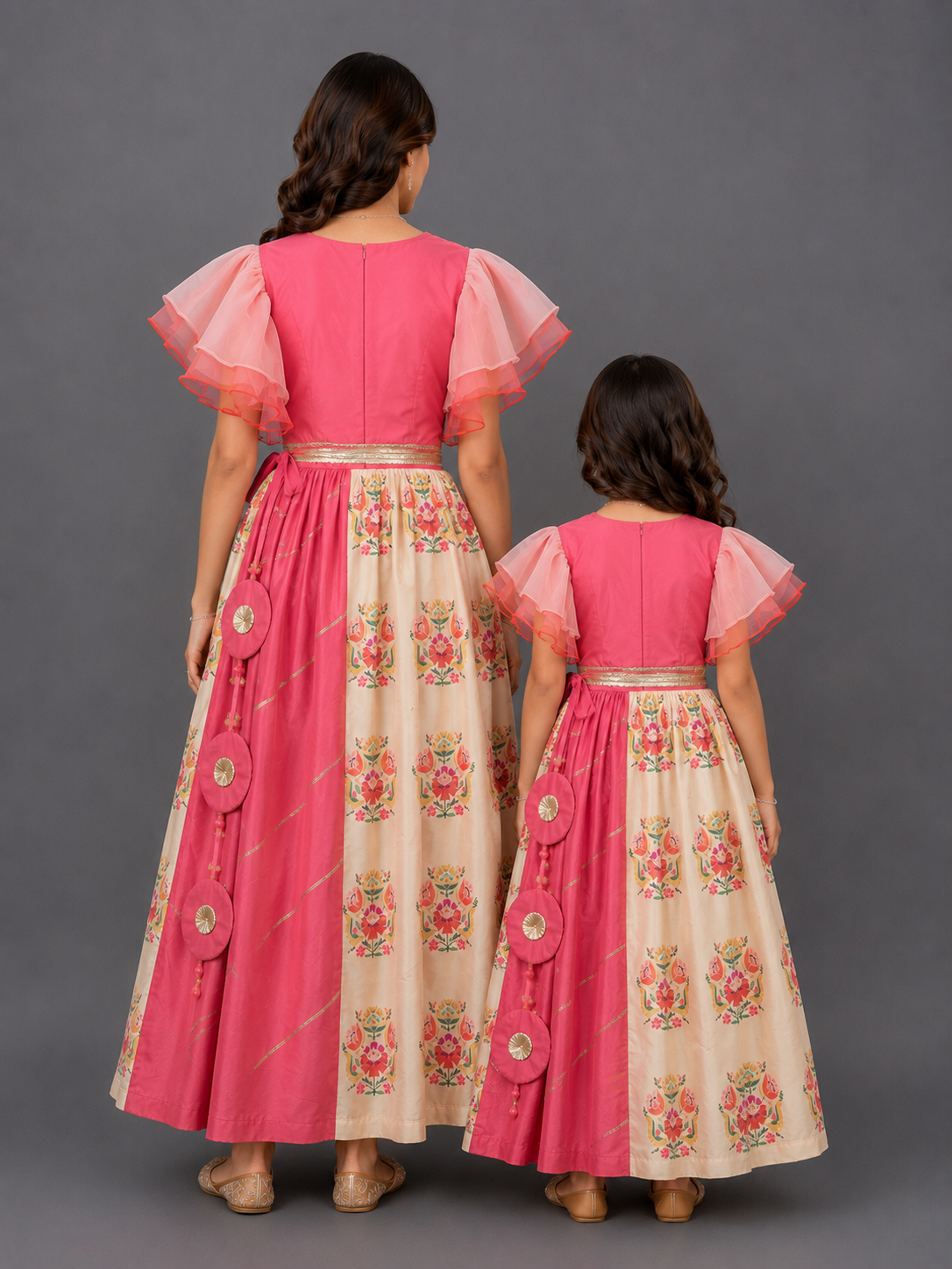 Coral Big Boota Blouse Lehnga  Set
