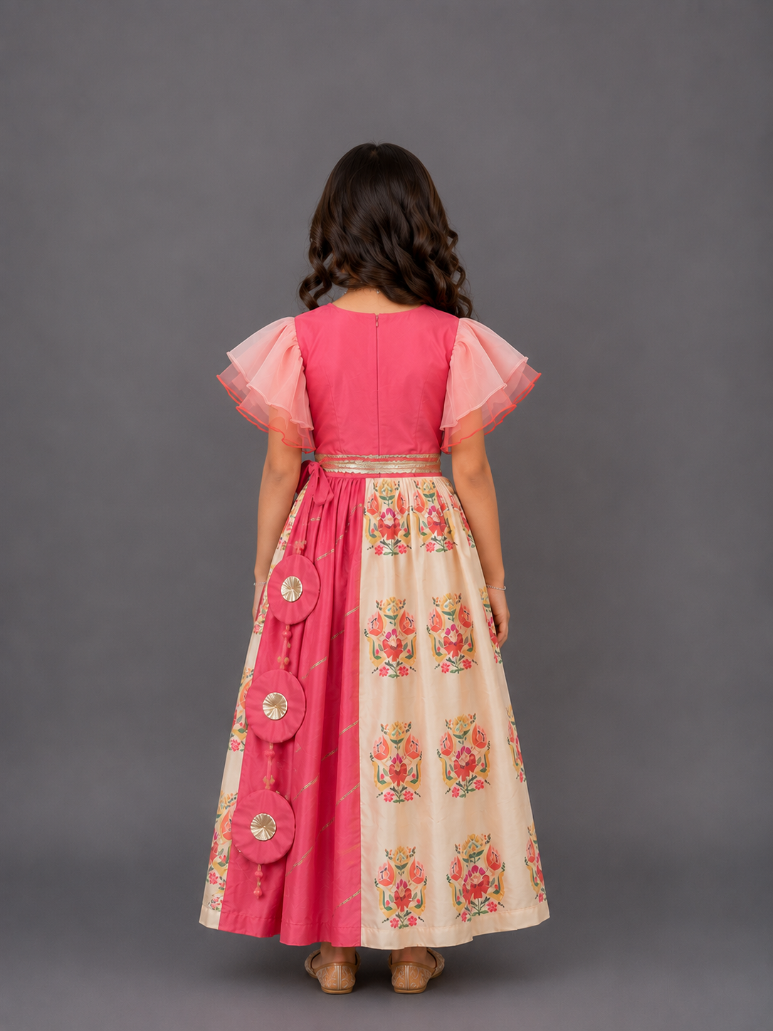 Coral Big Boota Blouse Lehnga  Set