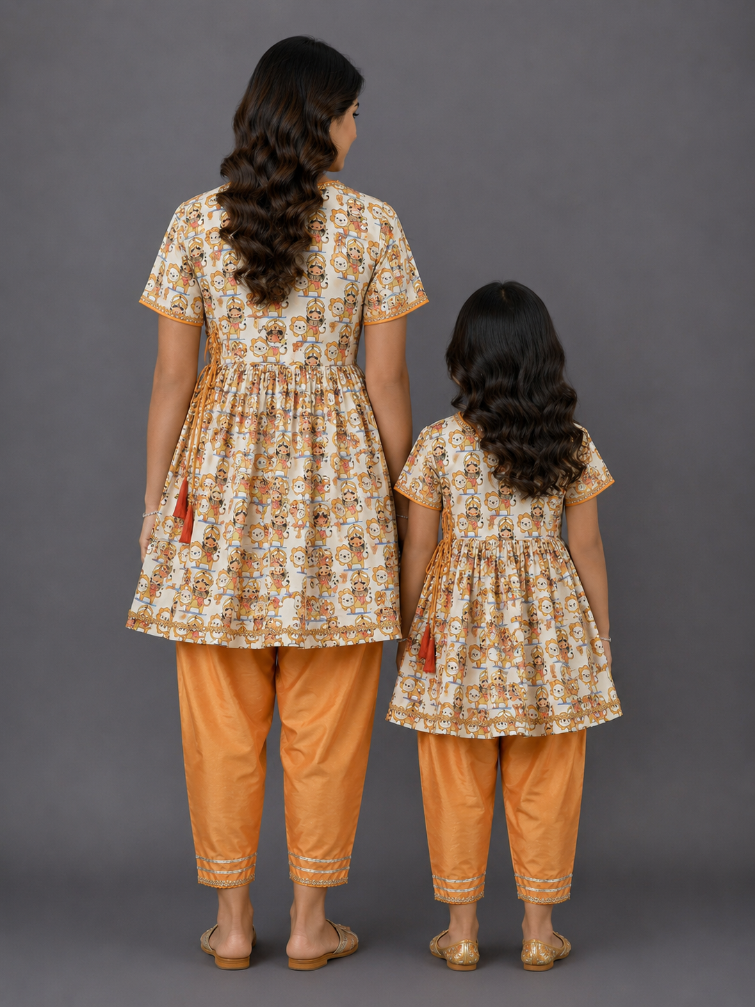 Durga ji Print Kurta Pyjama  Set