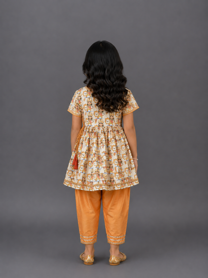 Durga ji Print Kurta Pyjama  Set