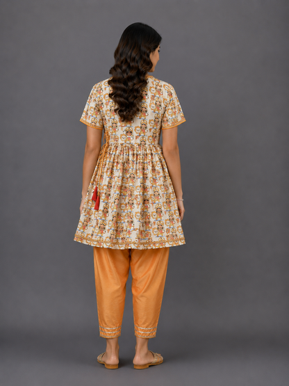 Durga ji Print Kurta Pyjama  Set