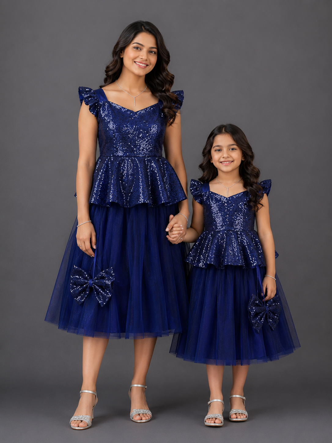 Blue Sequins Peplum Blouse Lehnga  set