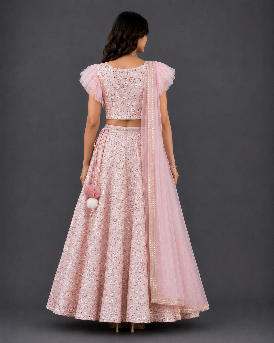 Baby Pink Heavy  Embroidery  Lehnga set with Dupatta
