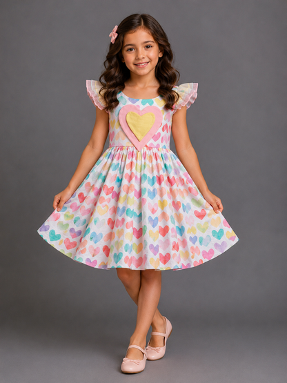 Heart Print Dress