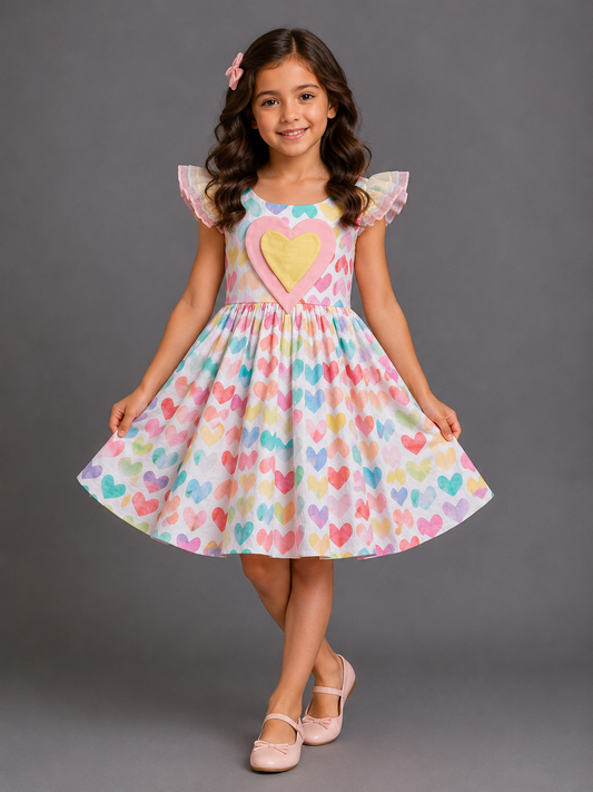 Heart Print Dress