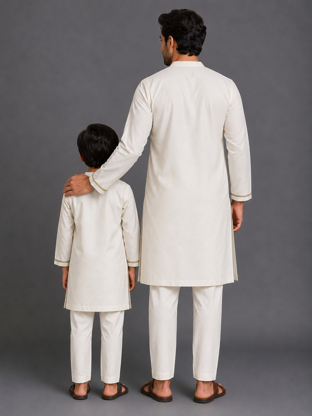 Two shades of Green Chanderi kurta set