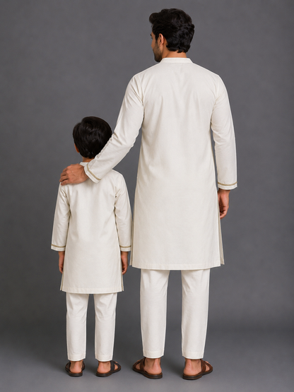 Two shades of Green Chanderi kurta set