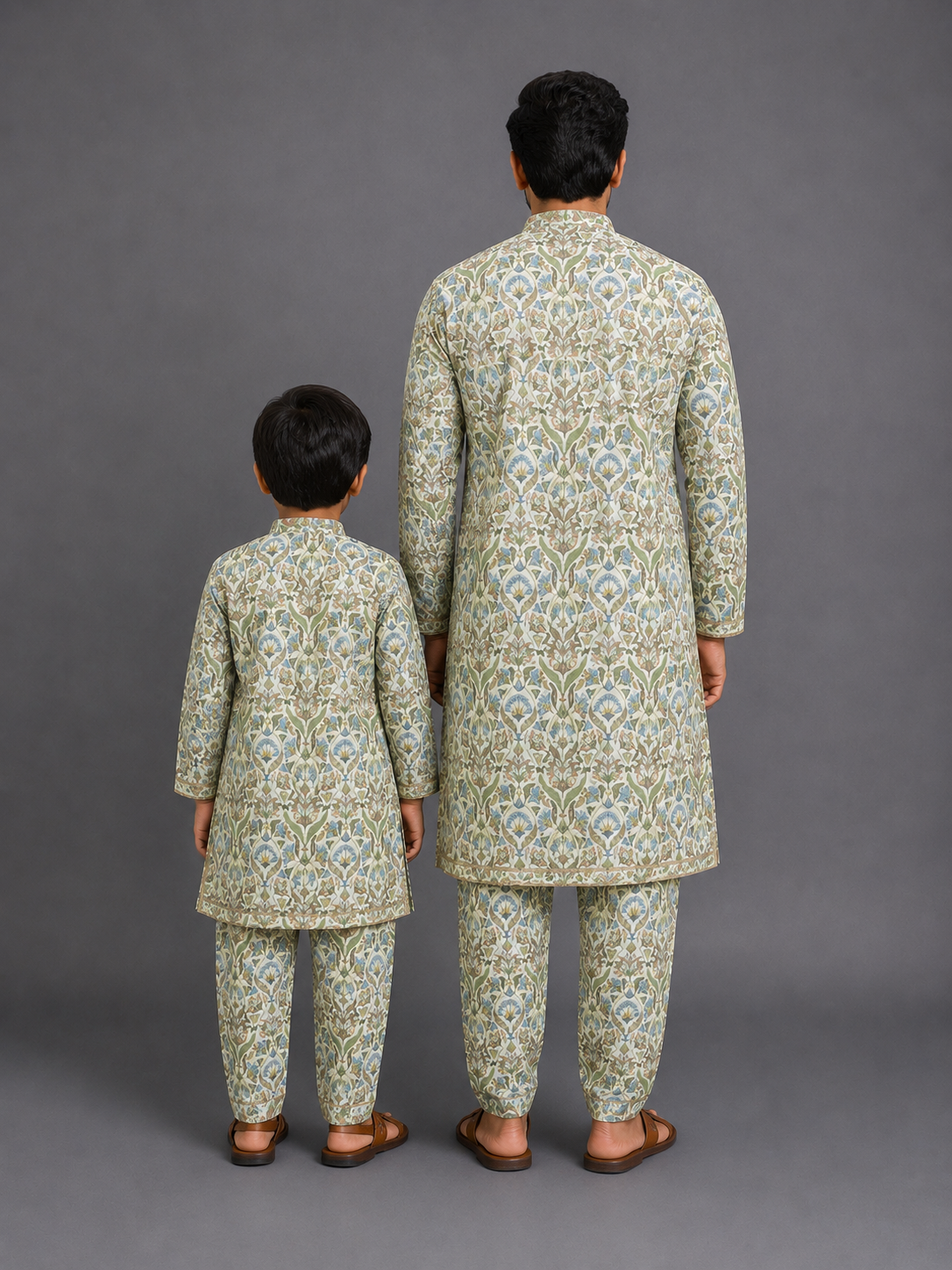 Floral Embroidered Multicolour Kurta With Matching Pyjama