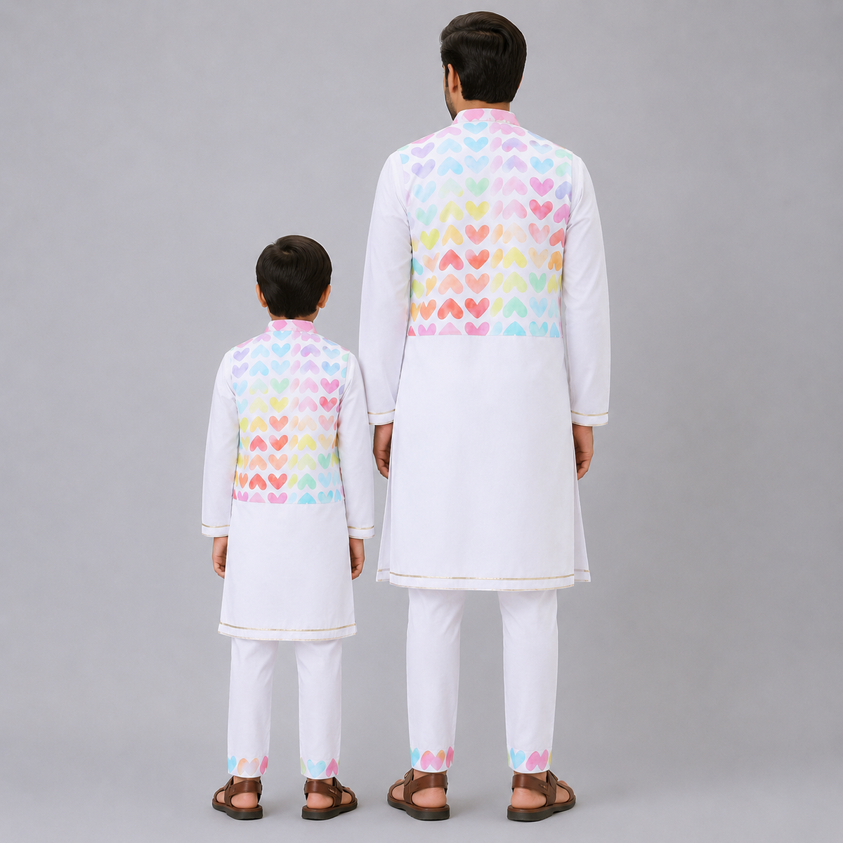 Heart Print Kurta Payjama set