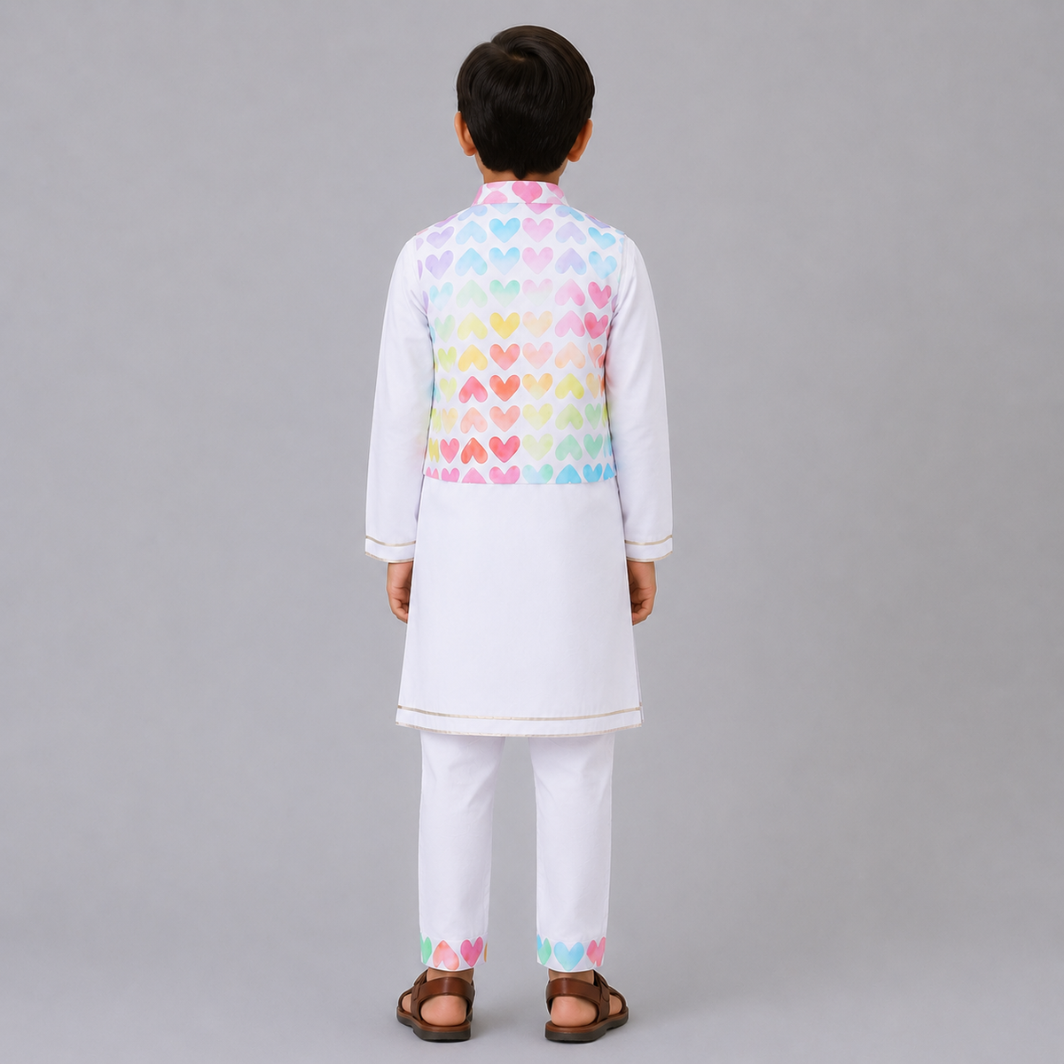Heart Print Kurta Payjama set
