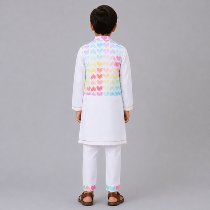Heart Print Kurta Payjama set