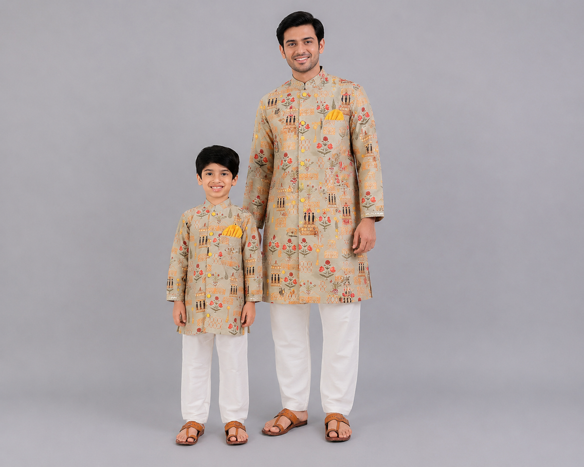 Mughal Printed Kurta Pyjama set