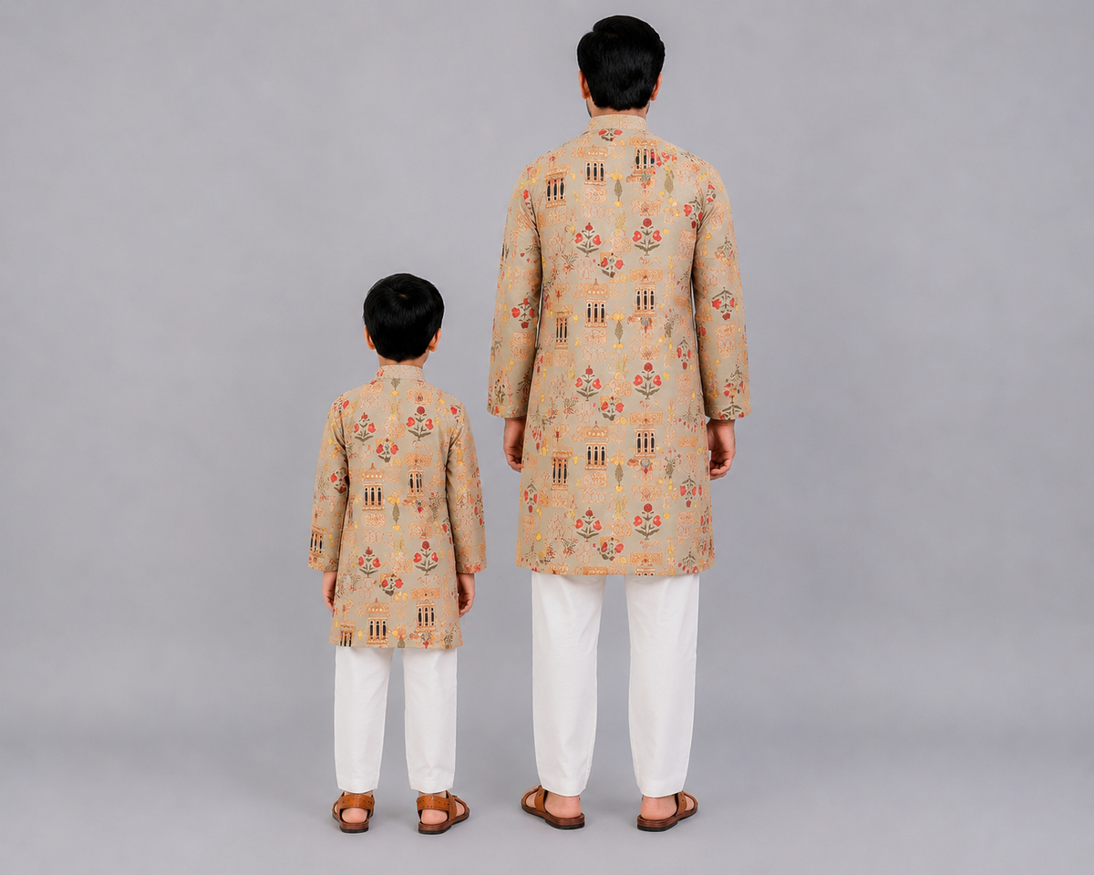 Mughal Printed Kurta Pyjama set