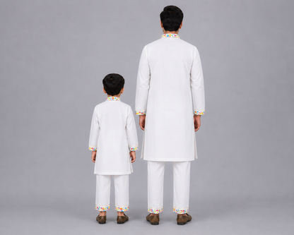 Multicolor Hands Holi Kurta Pyjama set