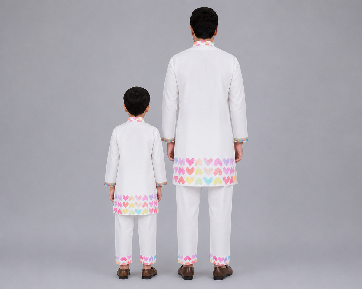 Multi Heart Kurta Pyjama set