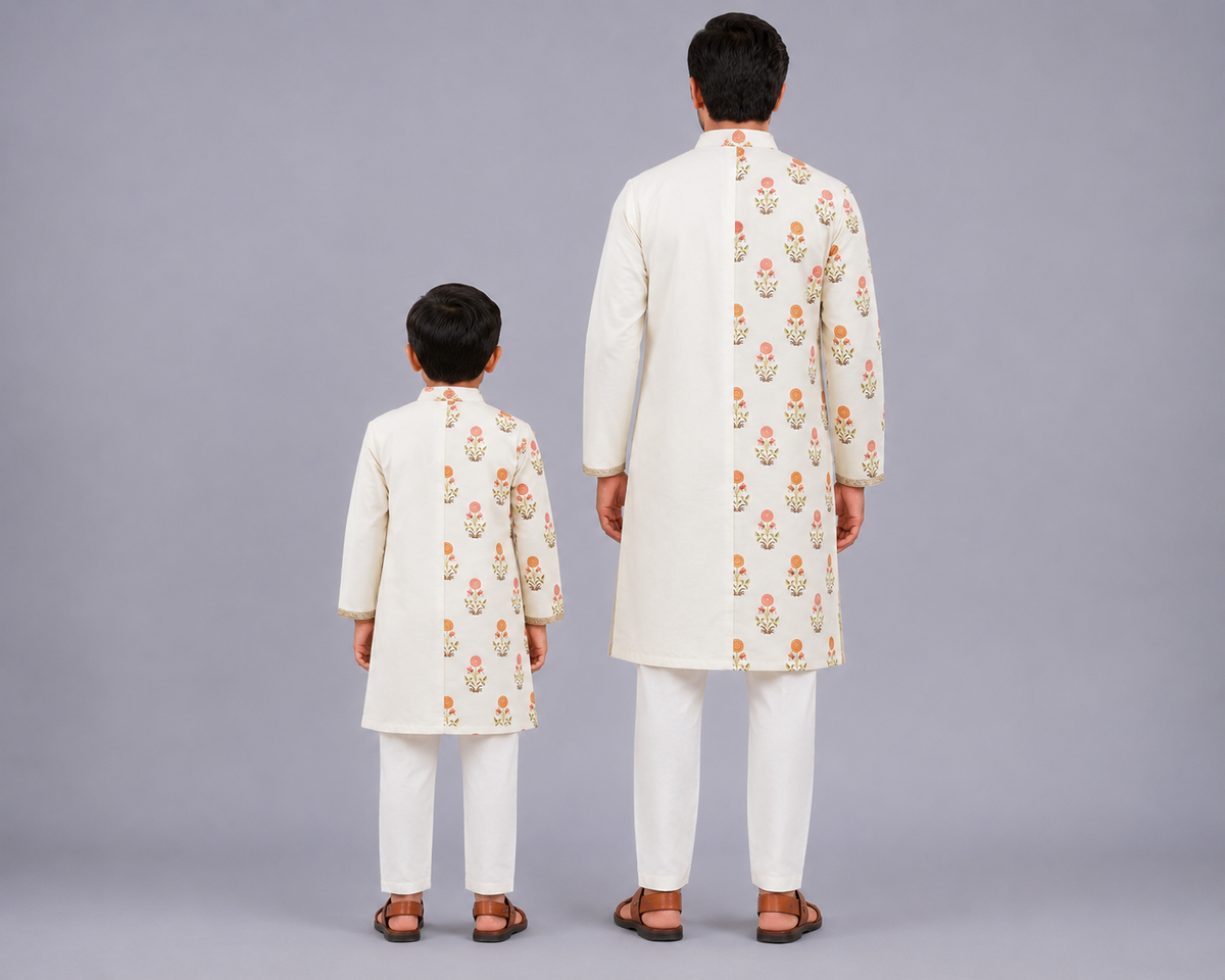 Off White Mughal Printed Kurta set