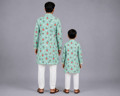 Green Bee Printed Kurta Pyjama set