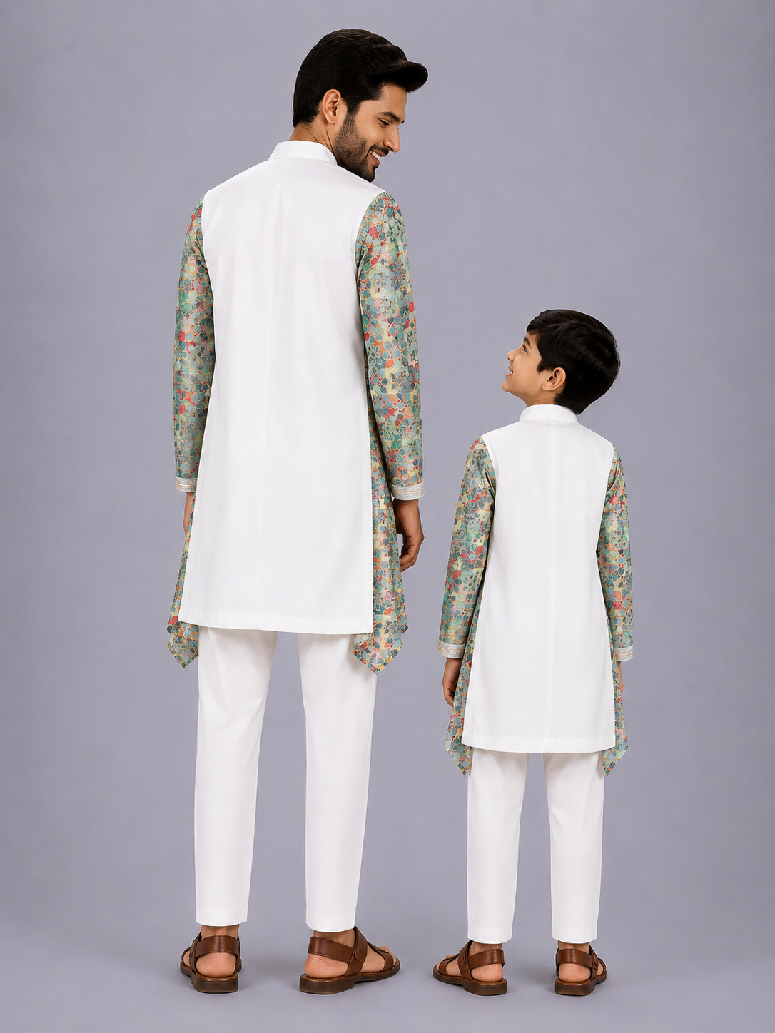 Kaliedoscope pleated Ethnic kurta set