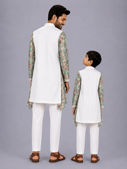 Kaliedoscope pleated Ethnic kurta set