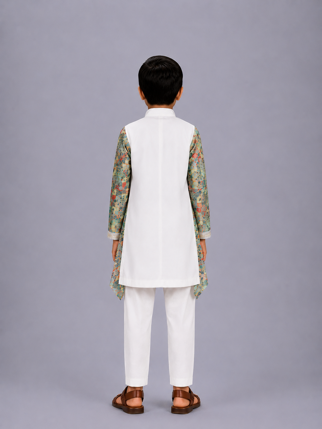 Kaliedoscope pleated Ethnic kurta set
