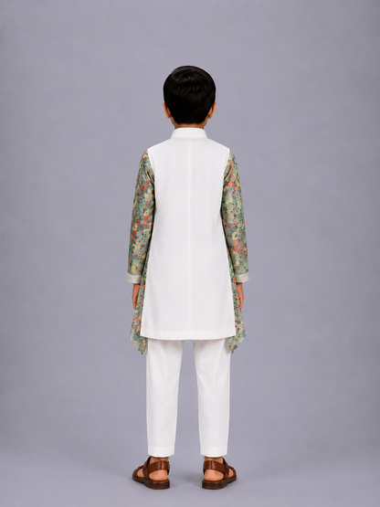 Kaliedoscope pleated Ethnic kurta set