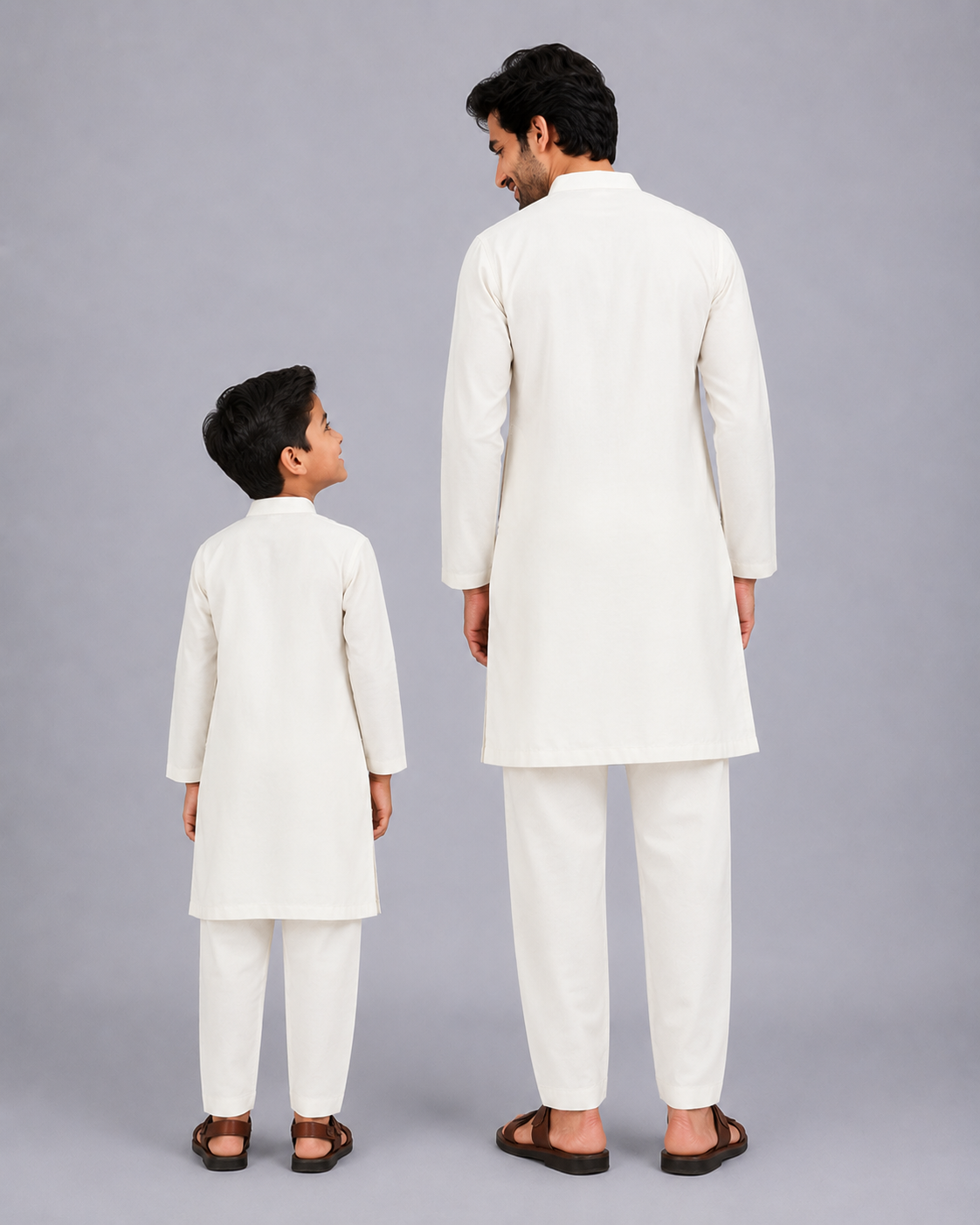Asymmetric Pleat Print Offwhite Black Kurta Pyjama