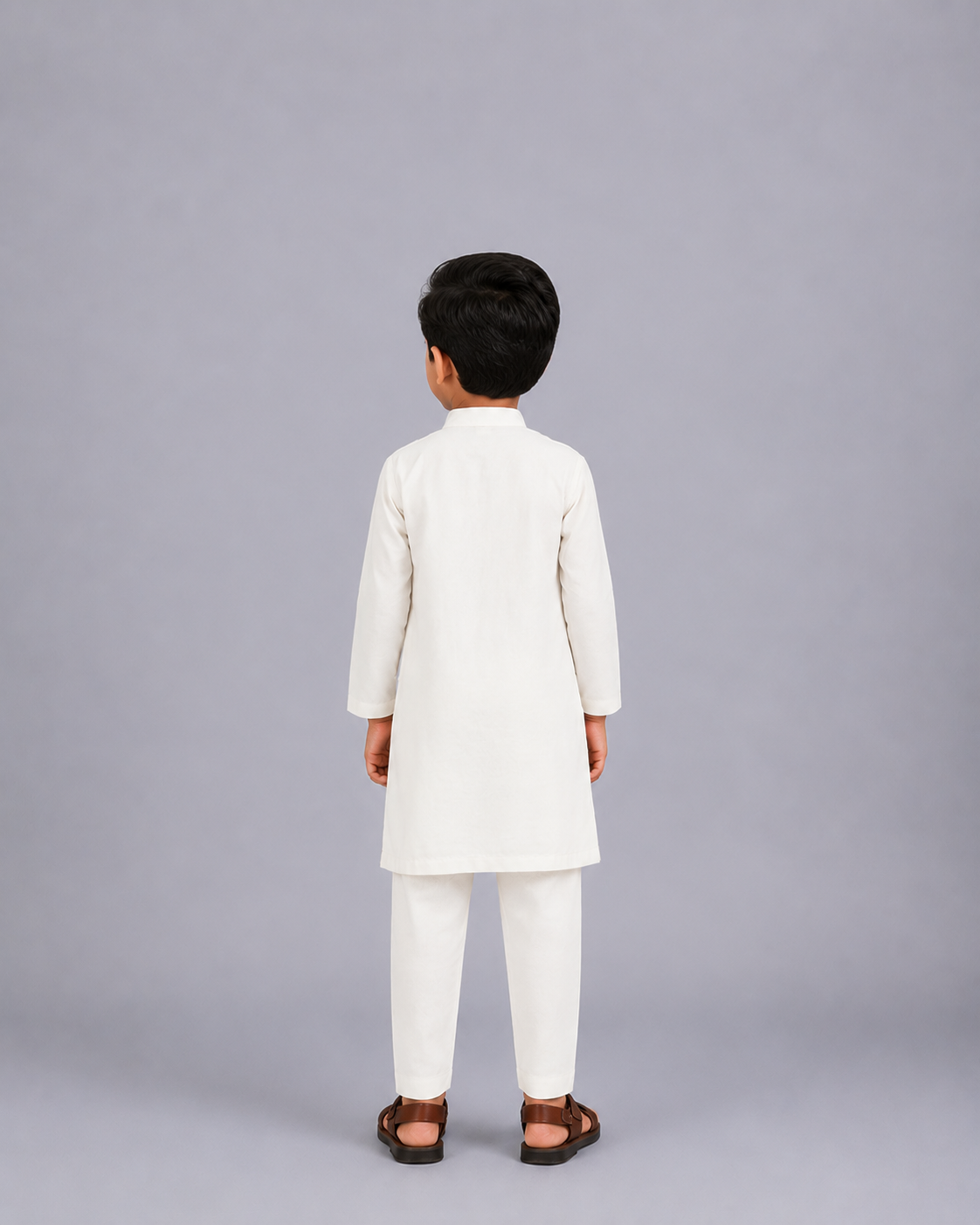 Asymmetric Pleat Print Offwhite Black Kurta Pyjama