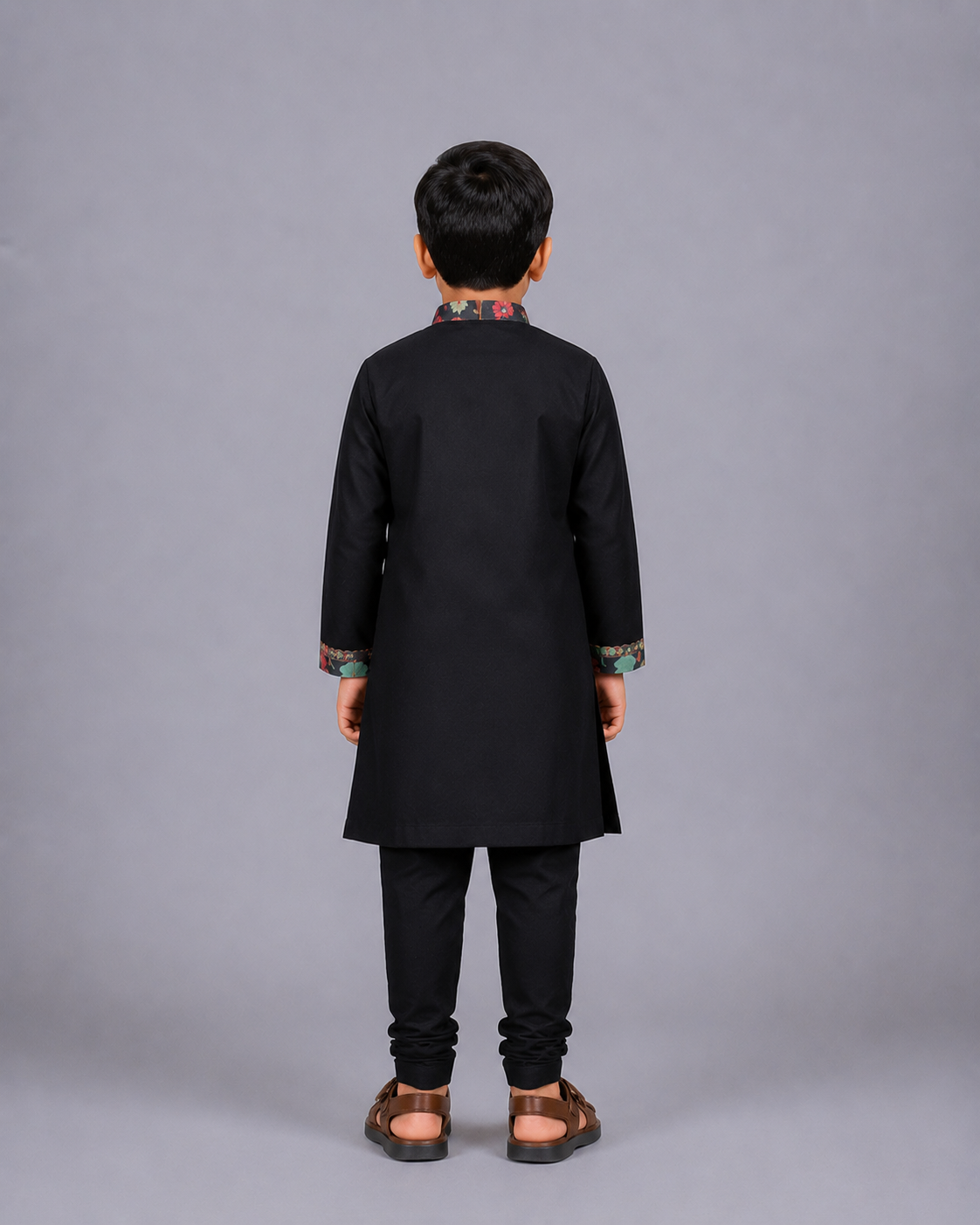 Black Printed Kurta Churidar set